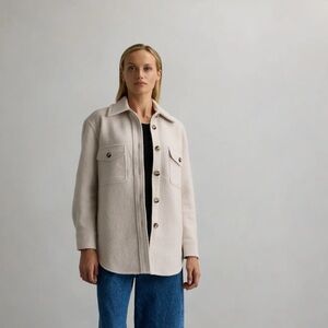 Quince 100% Merino Wool Shirt Jacket - Heather Bone
